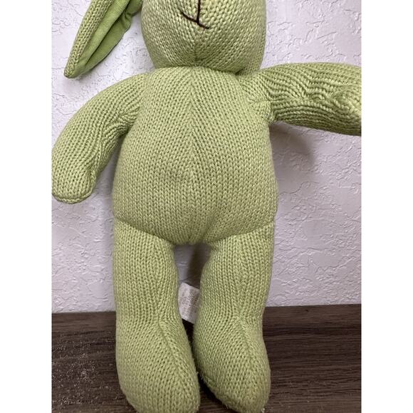 Vintage Baby Gap Mint Green Knit Bunny Plush Stuffed Animal Rabbit - Picture 3 of 7